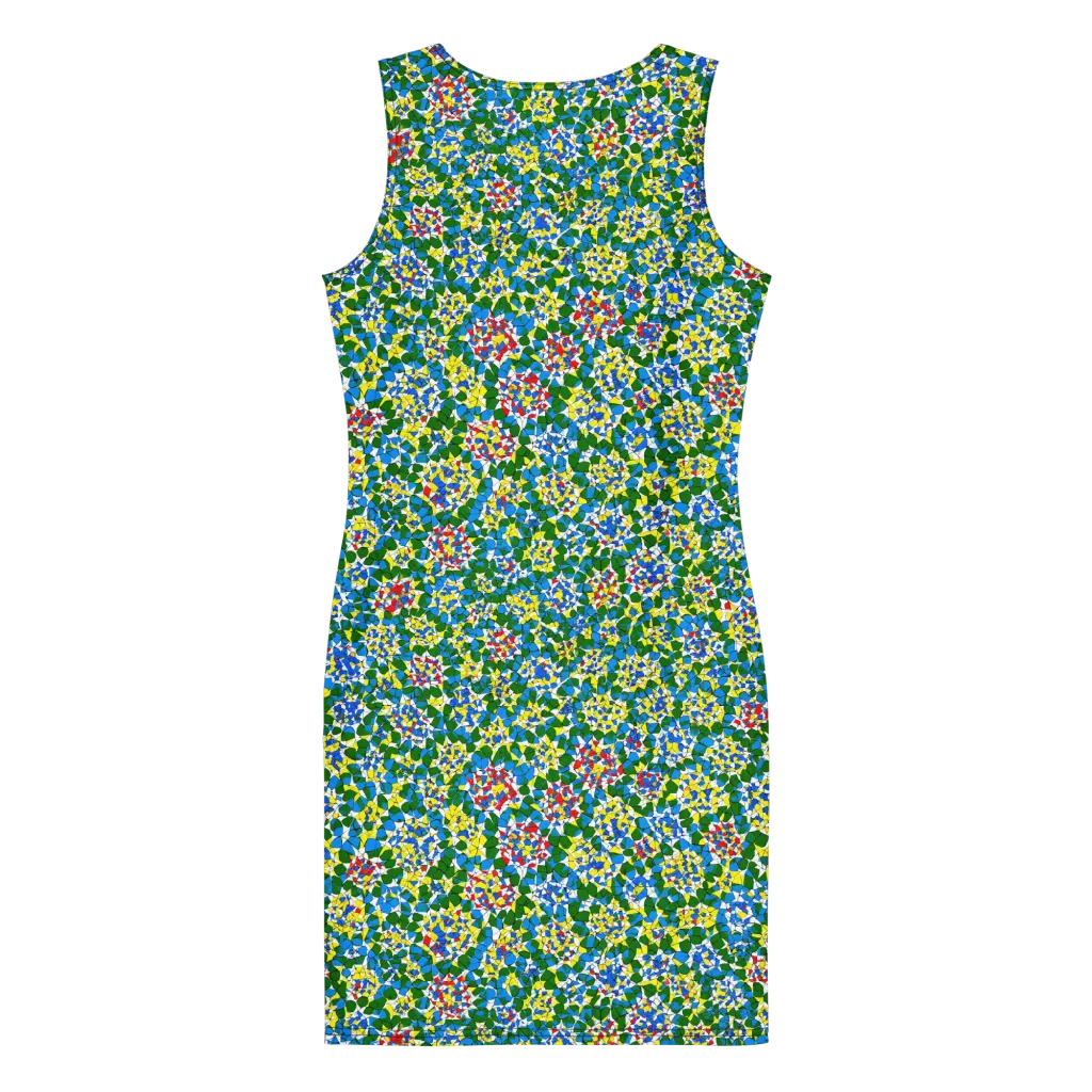 Chromatic Pebble Garden on Bodycon Dress — Back
