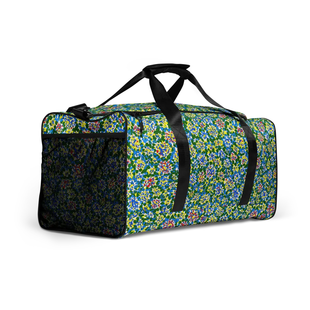 Chromatic Pebble Garden on Duffle Bag — Right Front