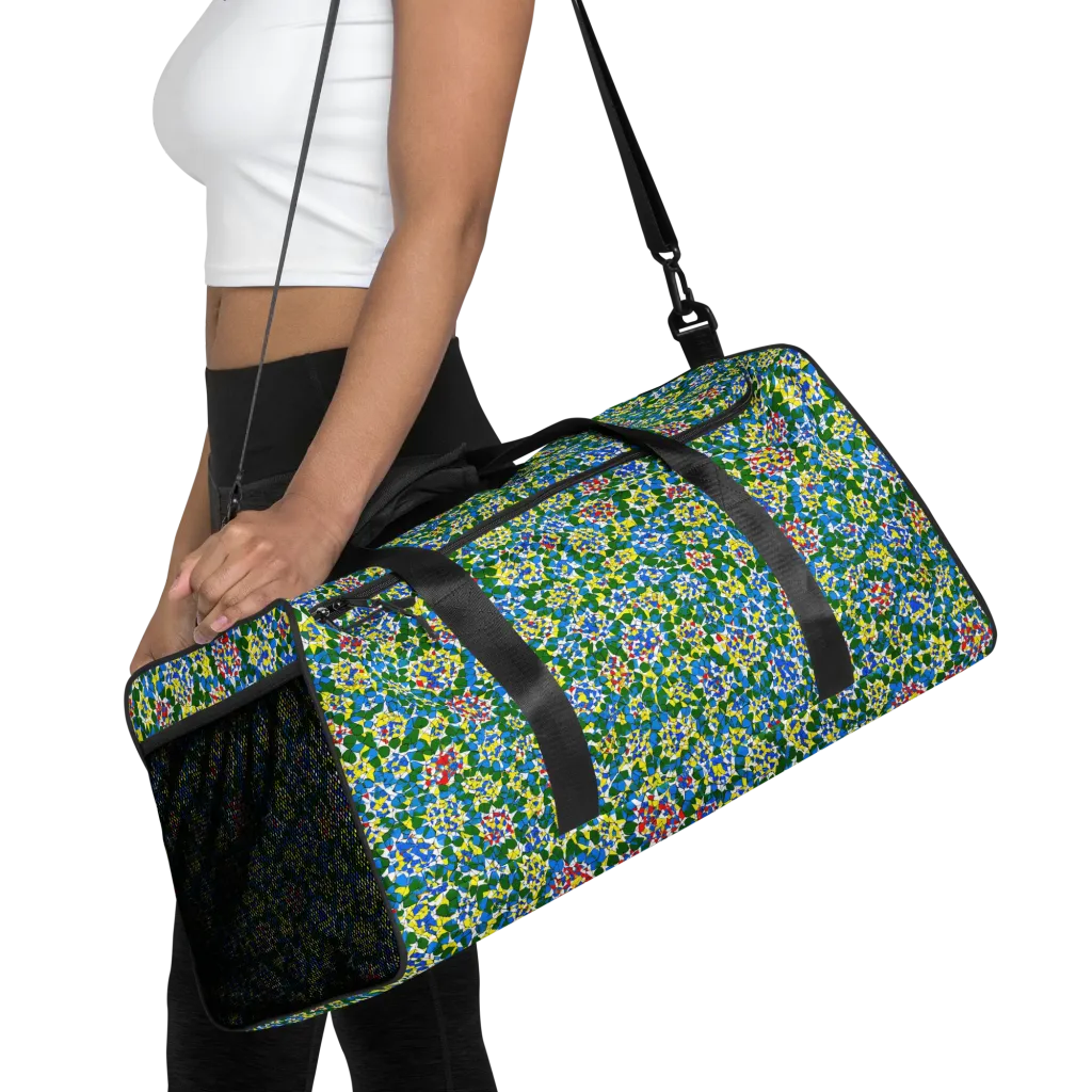 Chromatic Pebble Garden on Duffle Bag — Front