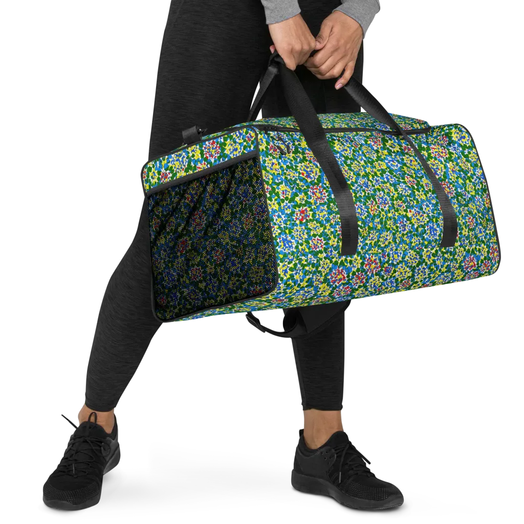 Chromatic Pebble Garden on Duffle Bag — Right Front