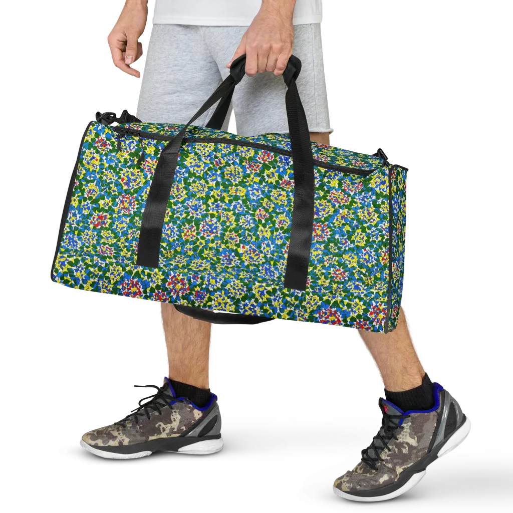 Chromatic Pebble Garden on Duffle Bag — Front