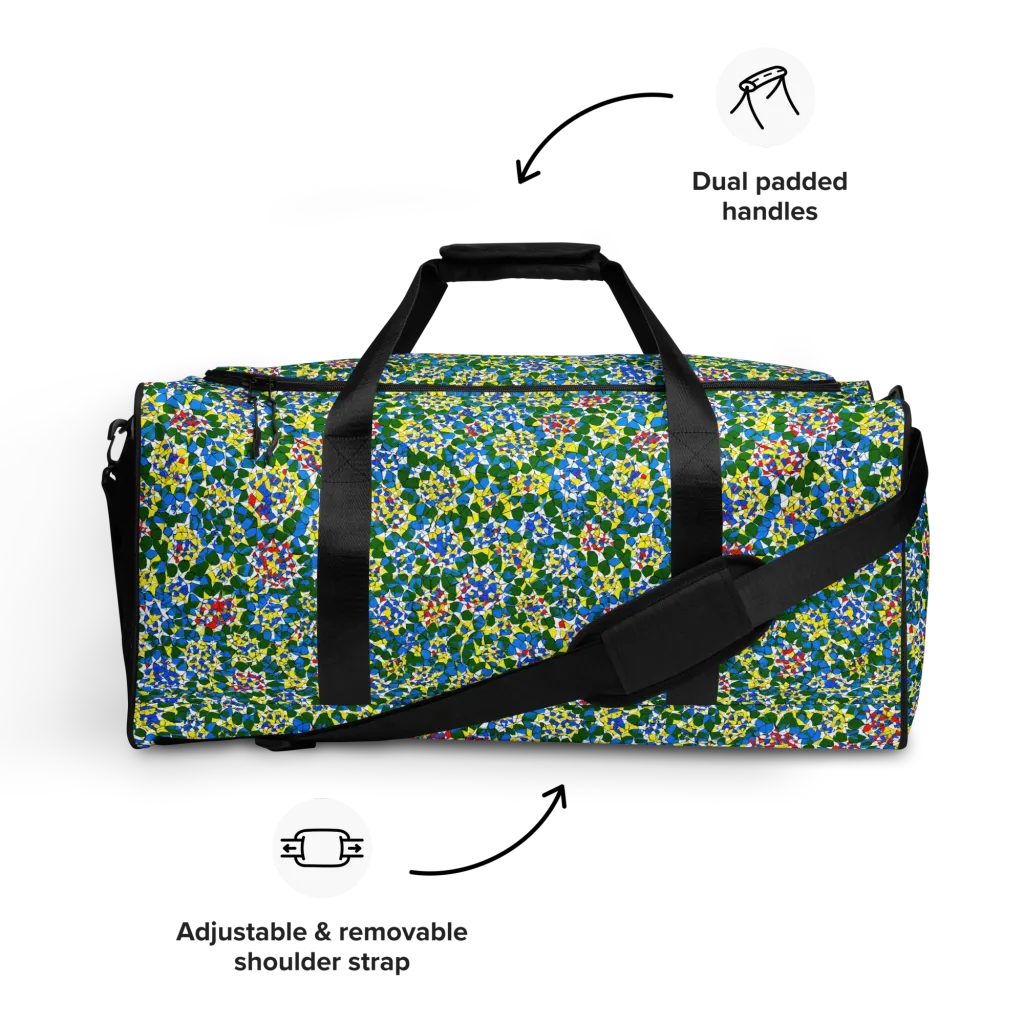 Chromatic Pebble Garden on Duffle Bag — Front