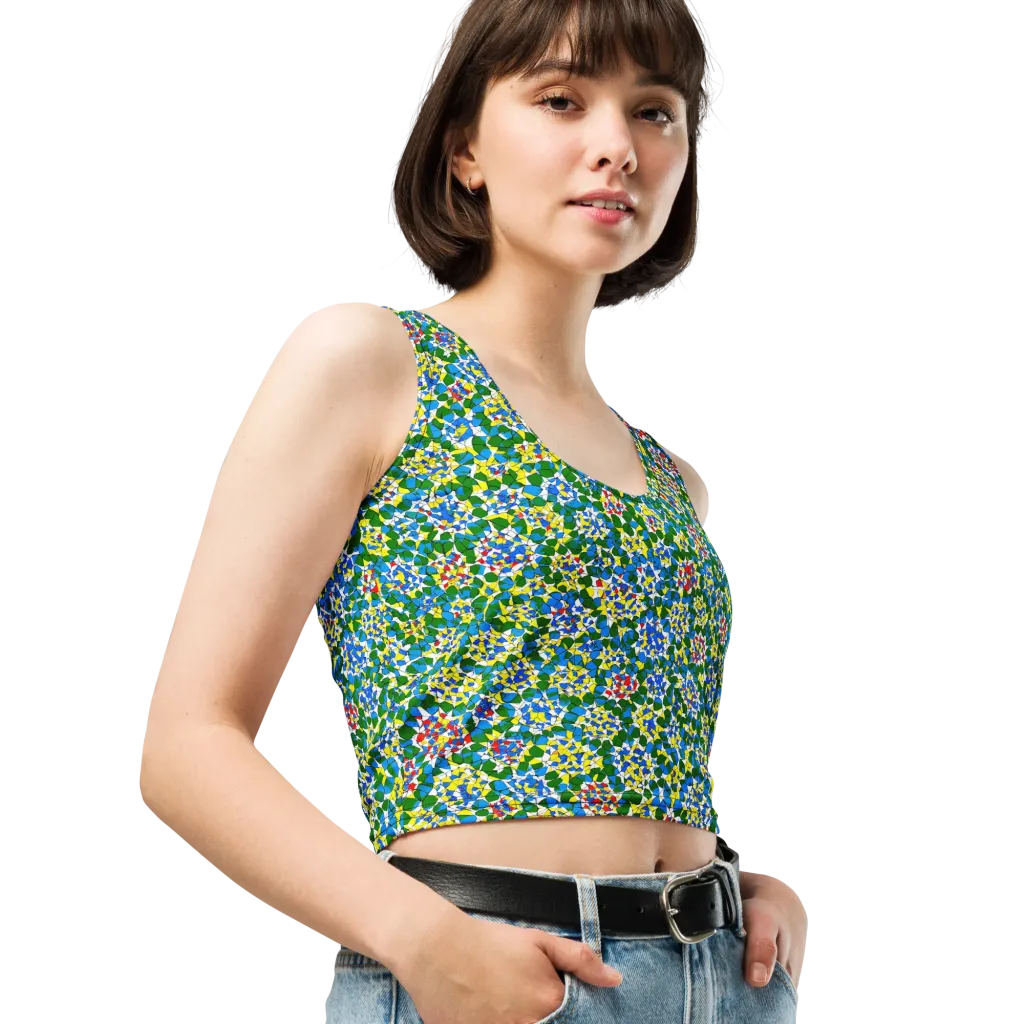 Chromatic Pebble Garden on Crop Top — Right Front
