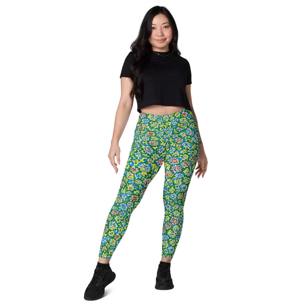 Chromatic Pebble Garden on Leggings with Pockets — Front