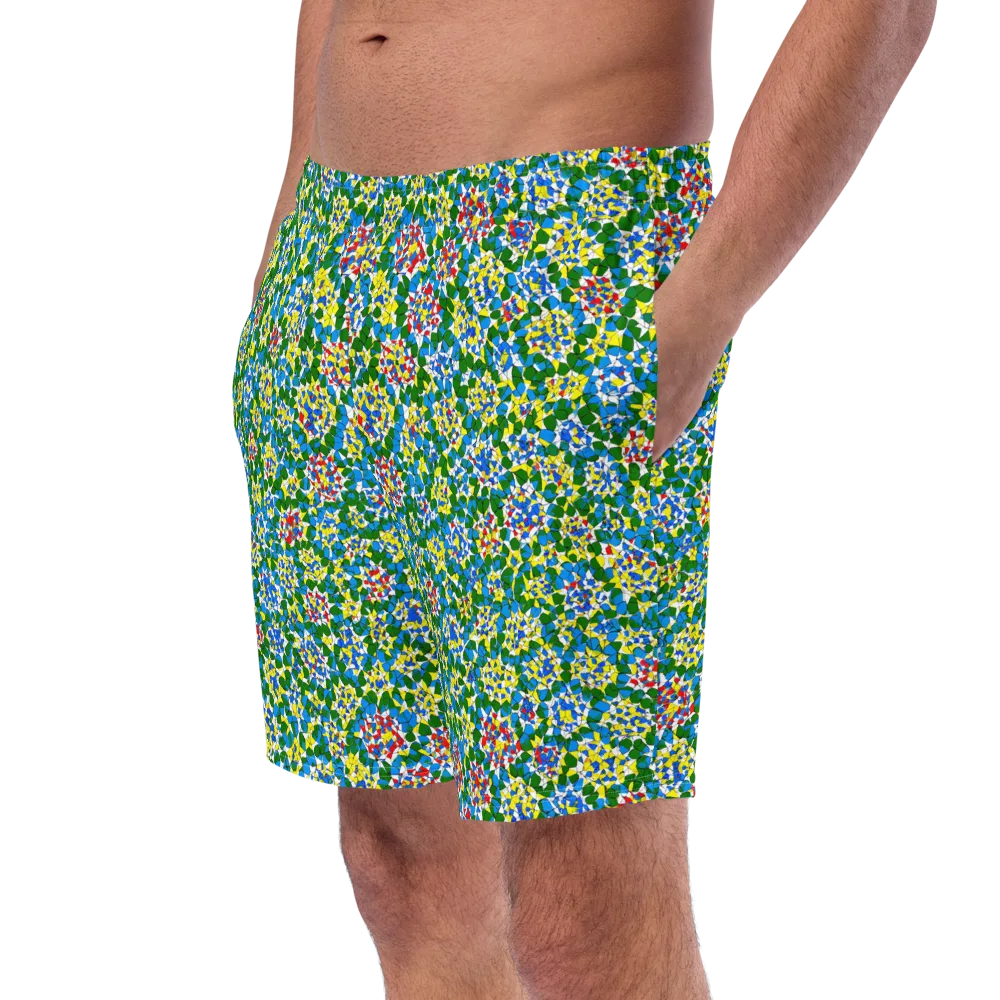 Chromatic Pebble Garden on Swim Trunks — Left Front