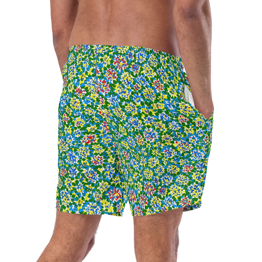 Chromatic Pebble Garden on Swim Trunks — Right Back