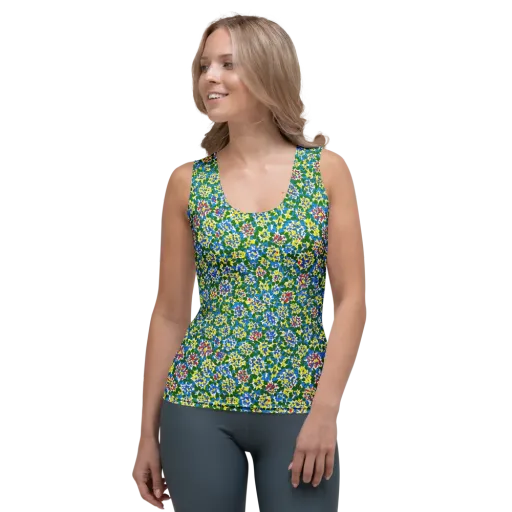 Chromatic Pebble Garden on a Women's Tank Top