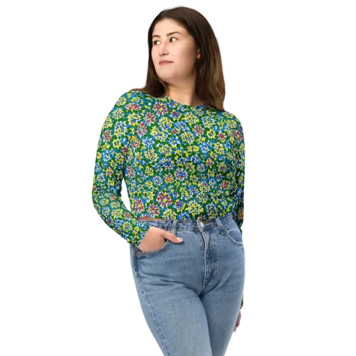 Chromatic Pebble Garden on a Long Sleeve Crop Top