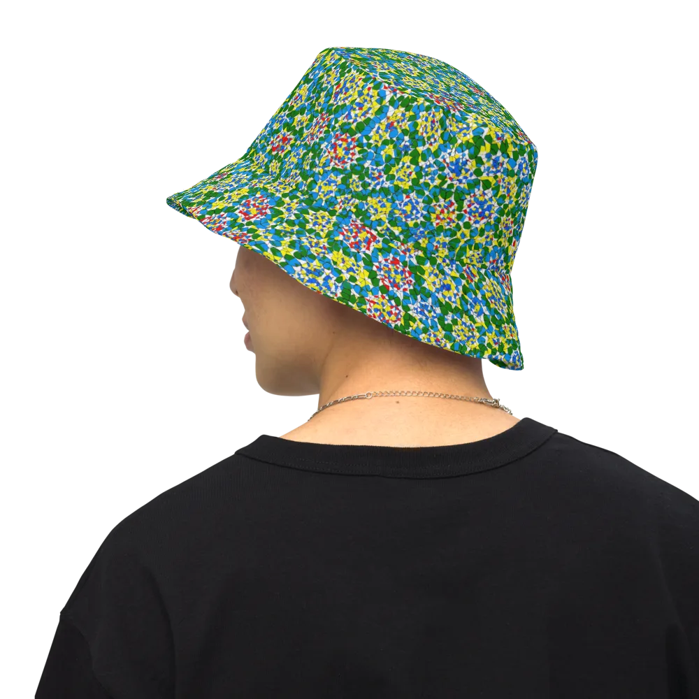 Chromatic Pebble Garden on Reversible Bucket Hat — Back Inside