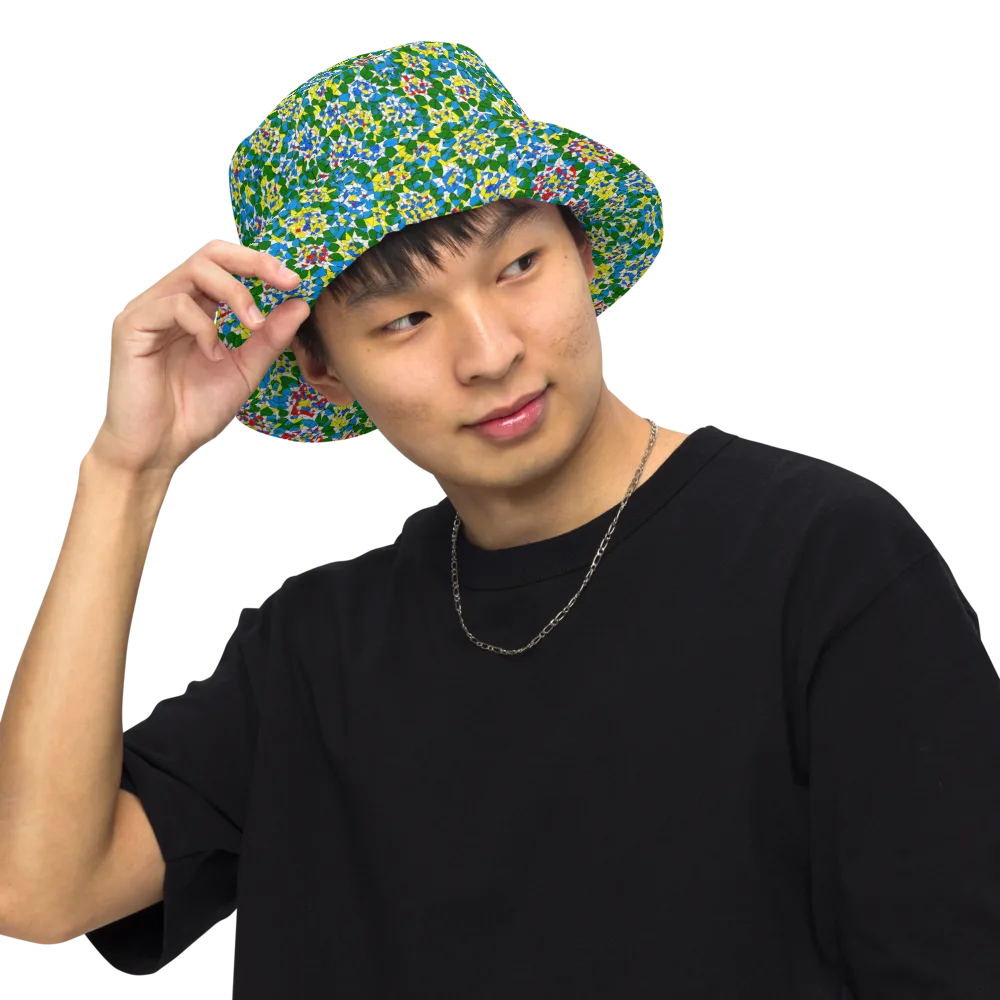 Chromatic Pebble Garden on Reversible Bucket Hat — Front Inside