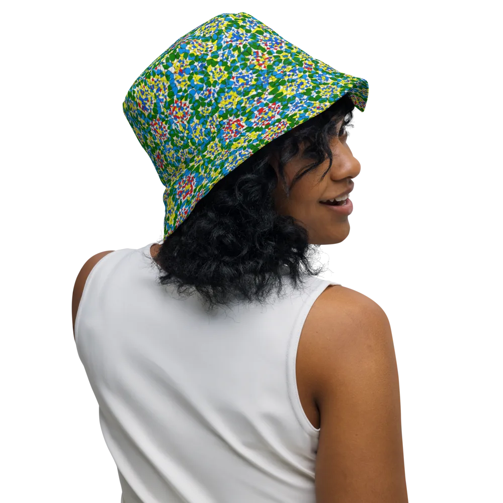 Chromatic Pebble Garden on Reversible Bucket Hat — Right Outside
