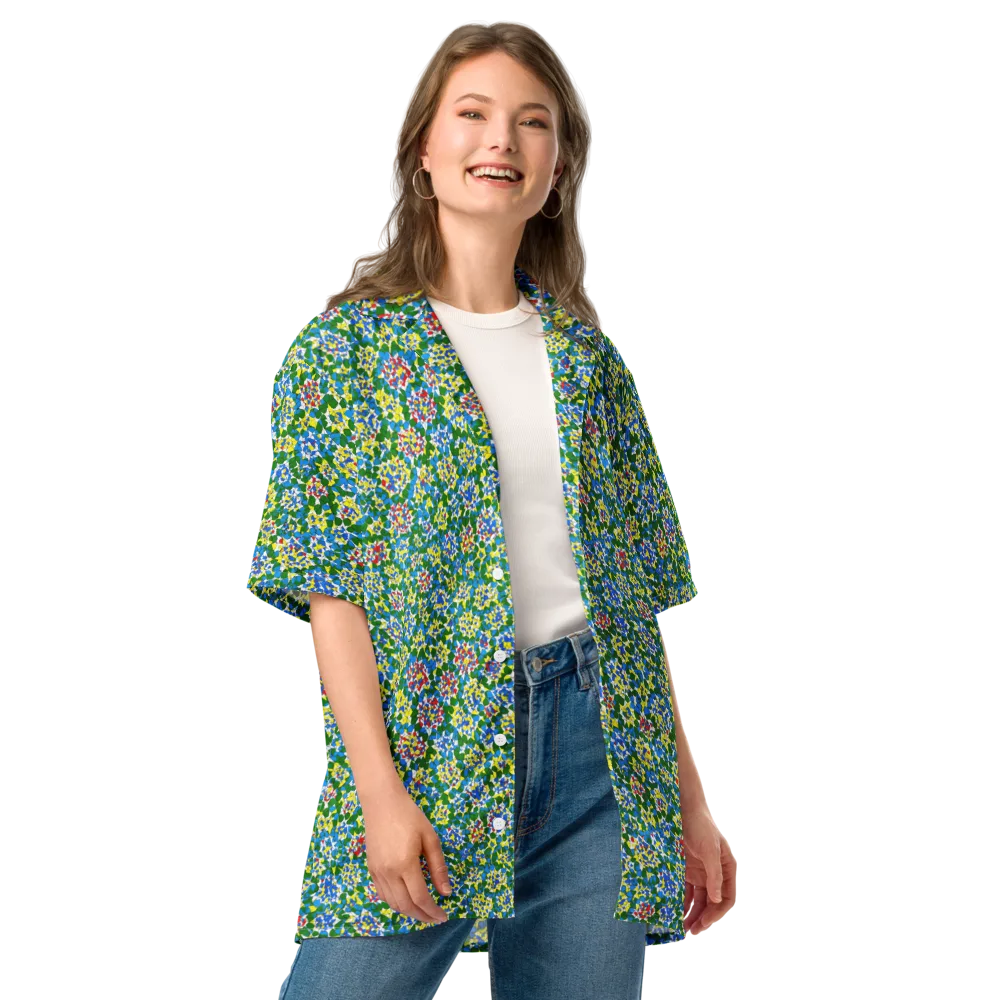 Chromatic Pebble Garden on Button Shirt — Front