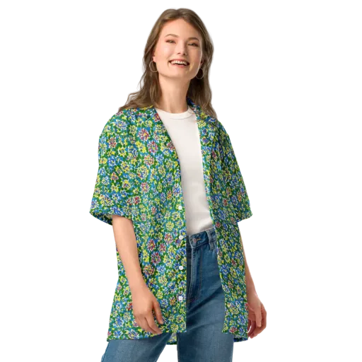 Chromatic Pebble Garden on a Button Shirt