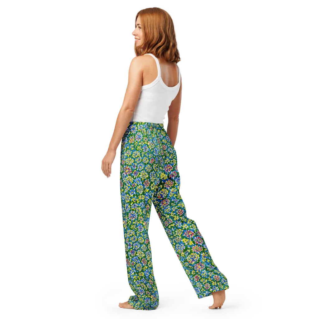 Chromatic Pebble Garden on Women's Pajama Pants — Back