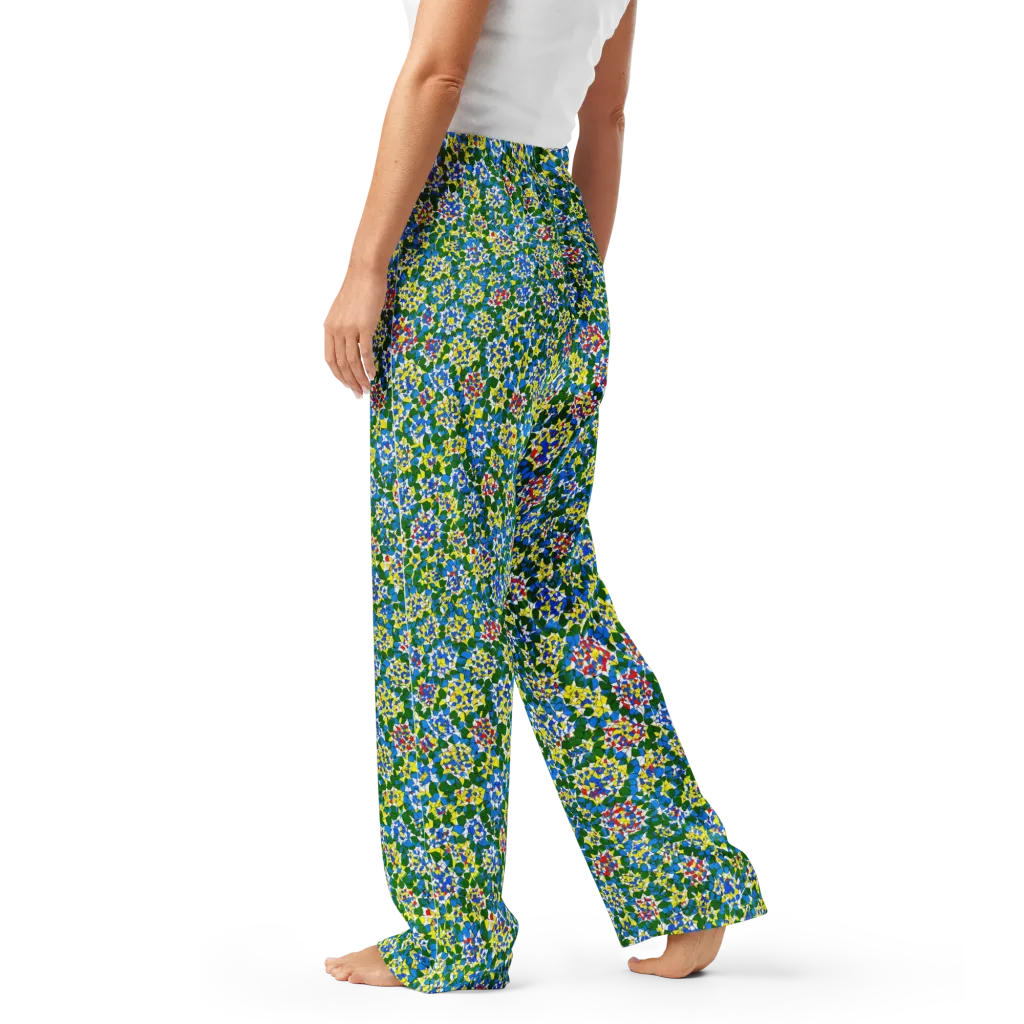 Chromatic Pebble Garden on Women's Pajama Pants — Left