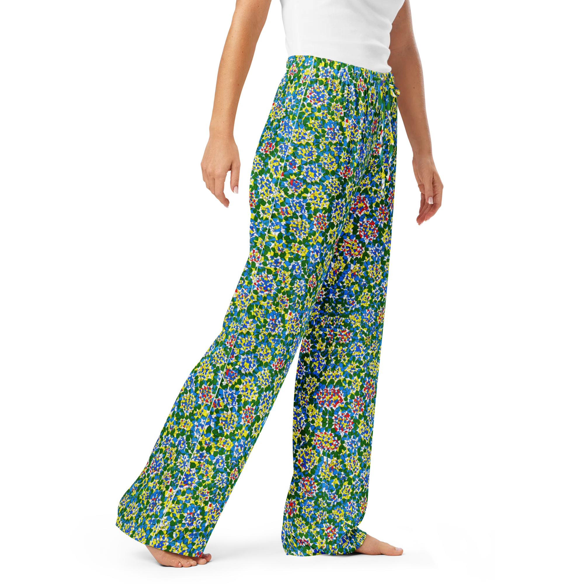 Chromatic Pebble Garden on Women's Pajama Pants — Right Front