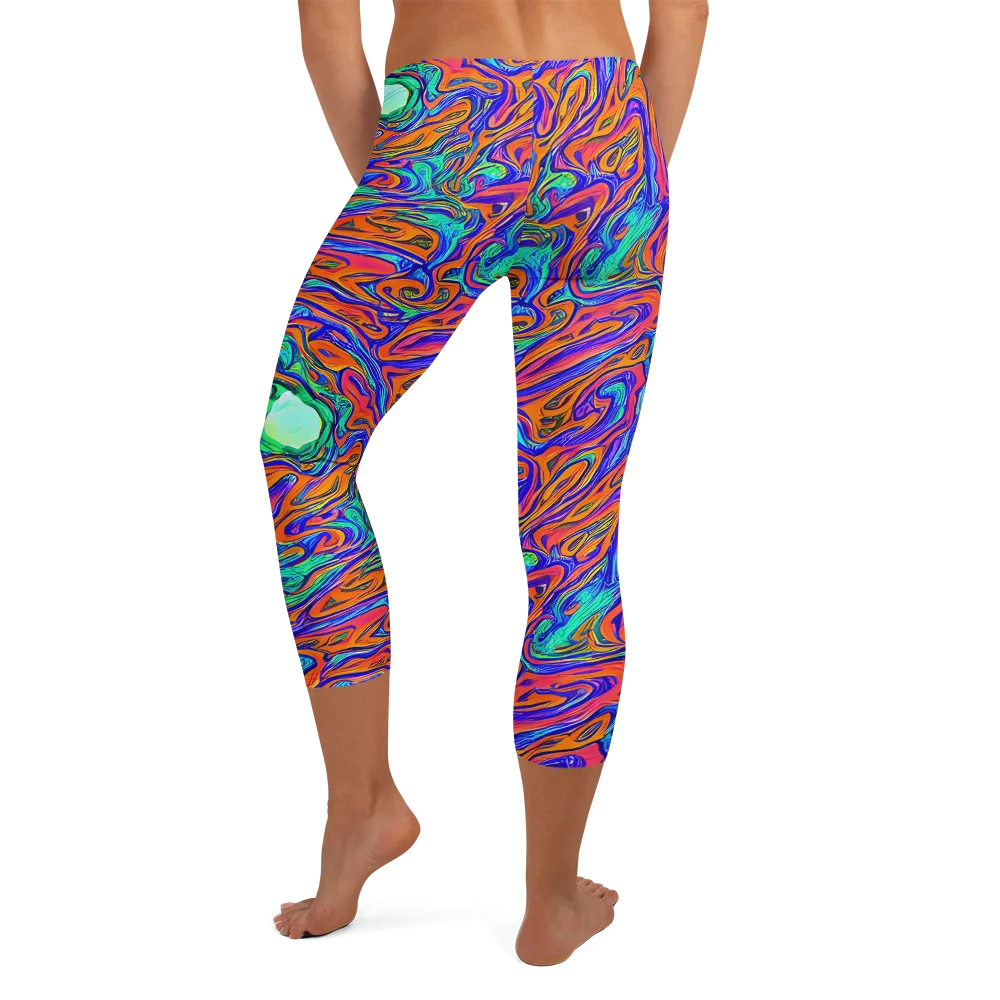 Vivid Melt on Capri Leggings — Back