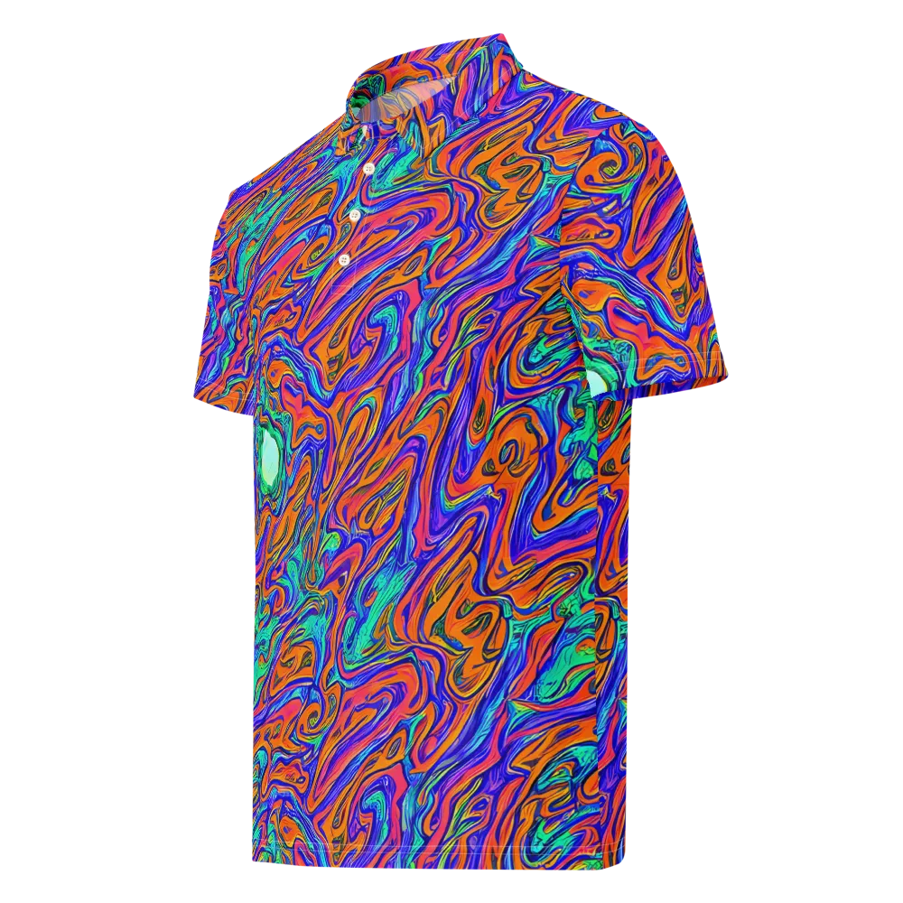 Vivid Melt on Men's Slim Fit Polo Shirt — Left Front