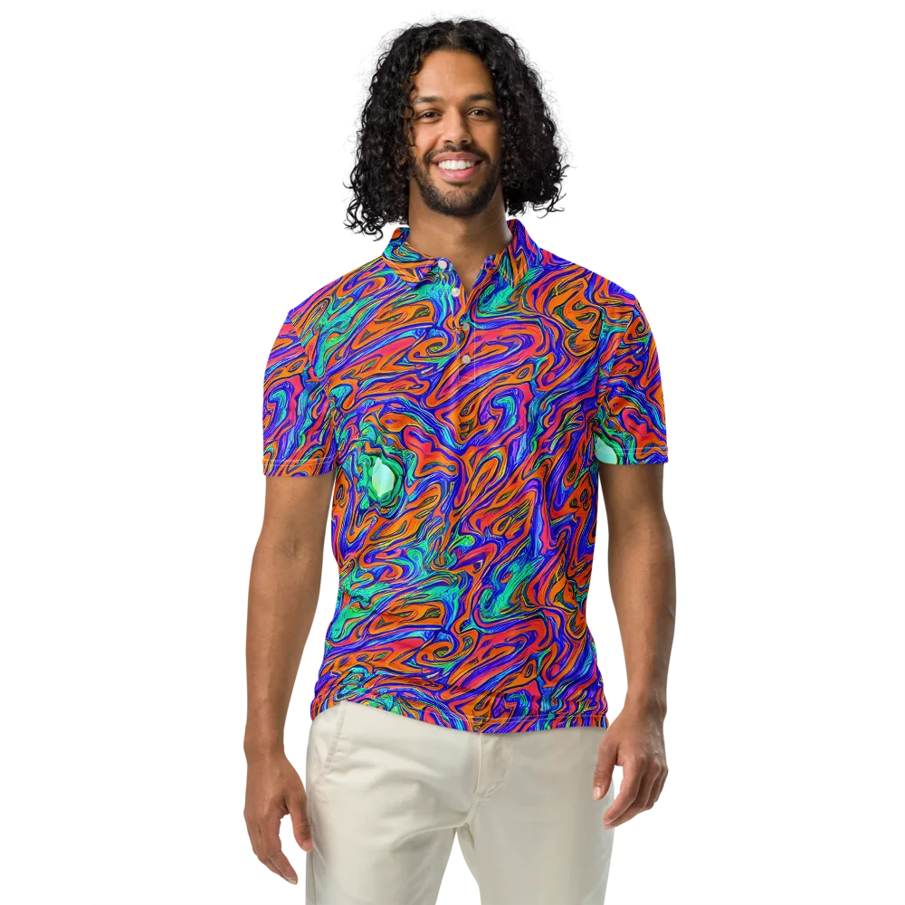 Vivid Melt on Men's Slim Fit Polo Shirt — Front