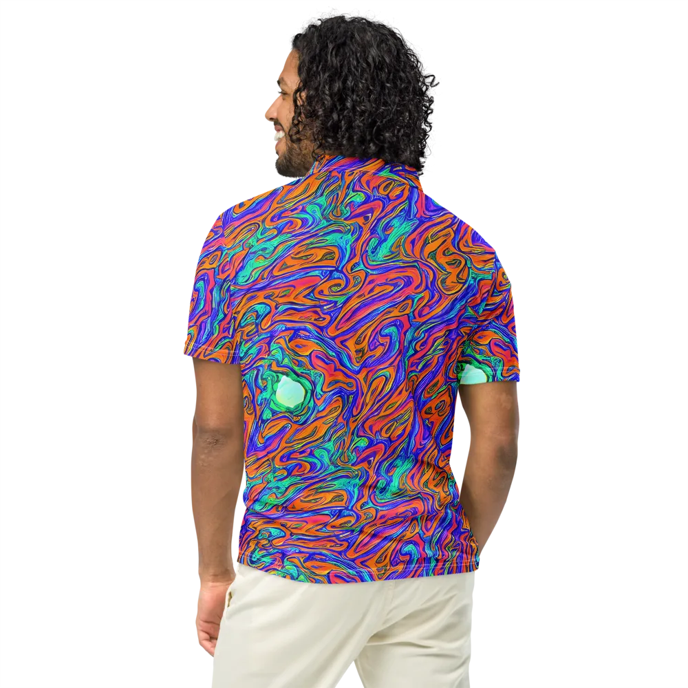 Vivid Melt on Men's Slim Fit Polo Shirt — Back