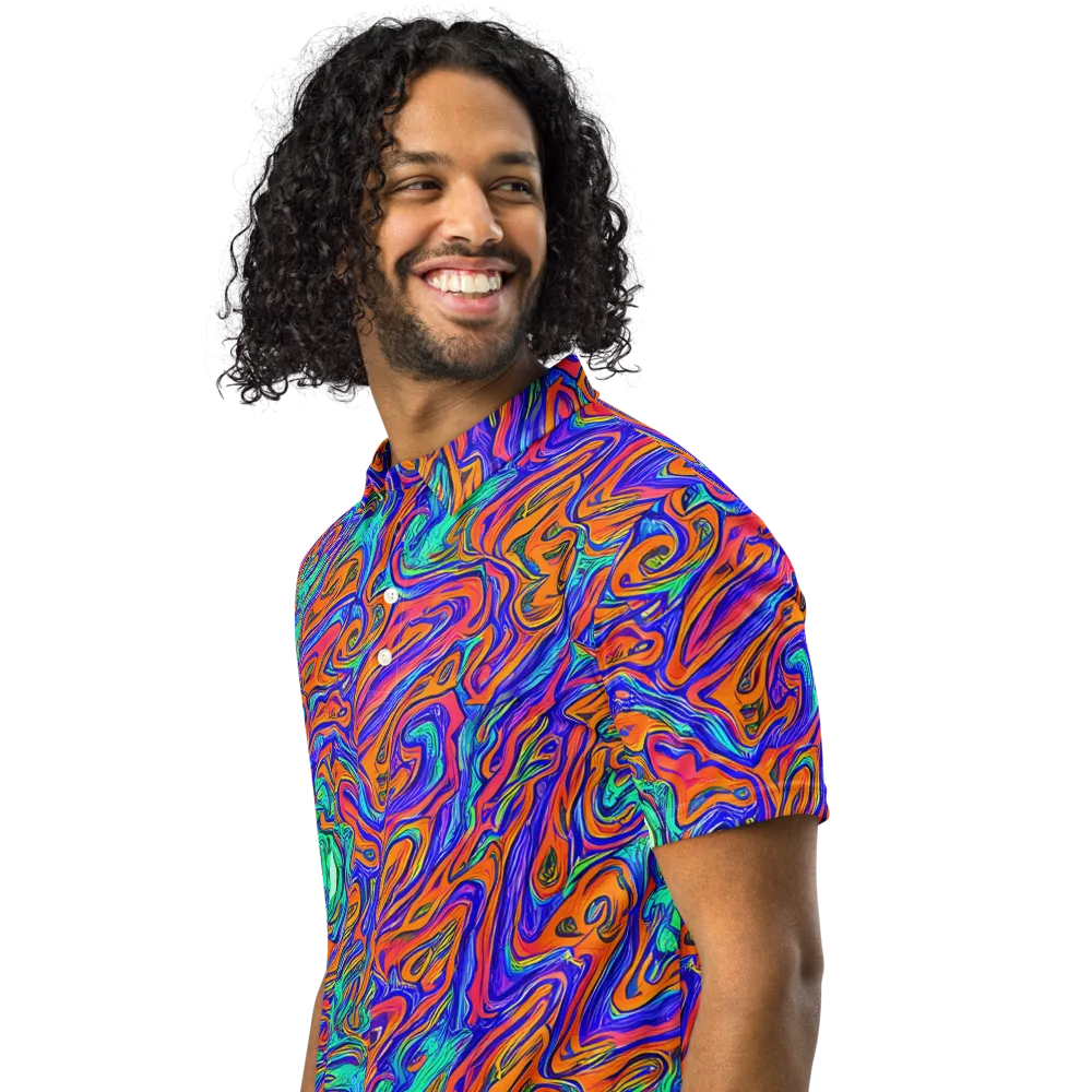 Vivid Melt on Men's Slim Fit Polo Shirt — Left Front