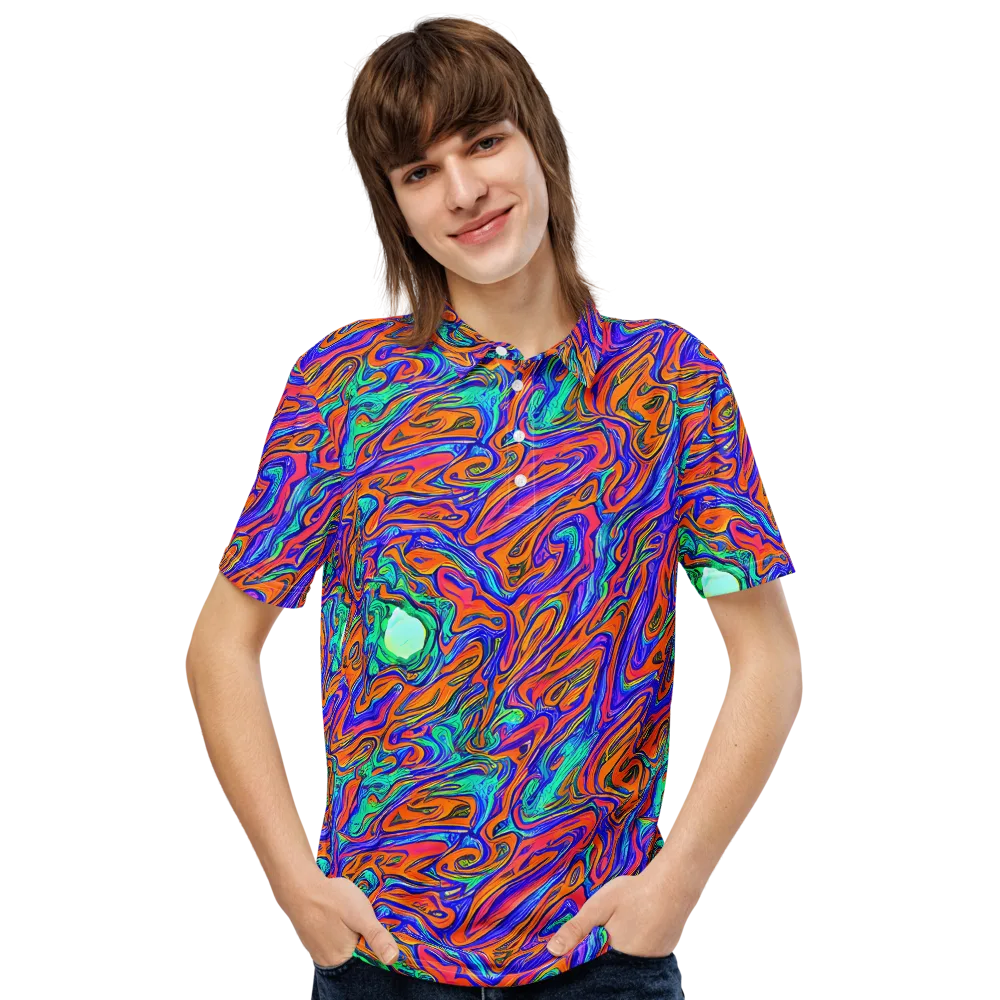 Vivid Melt on Men's Slim Fit Polo Shirt — Front