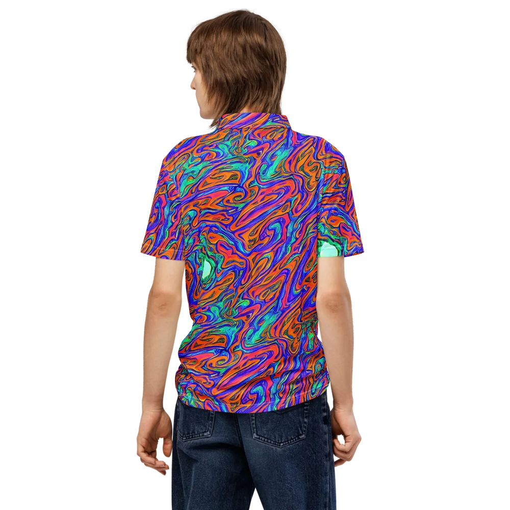 Vivid Melt on Men's Slim Fit Polo Shirt — Back