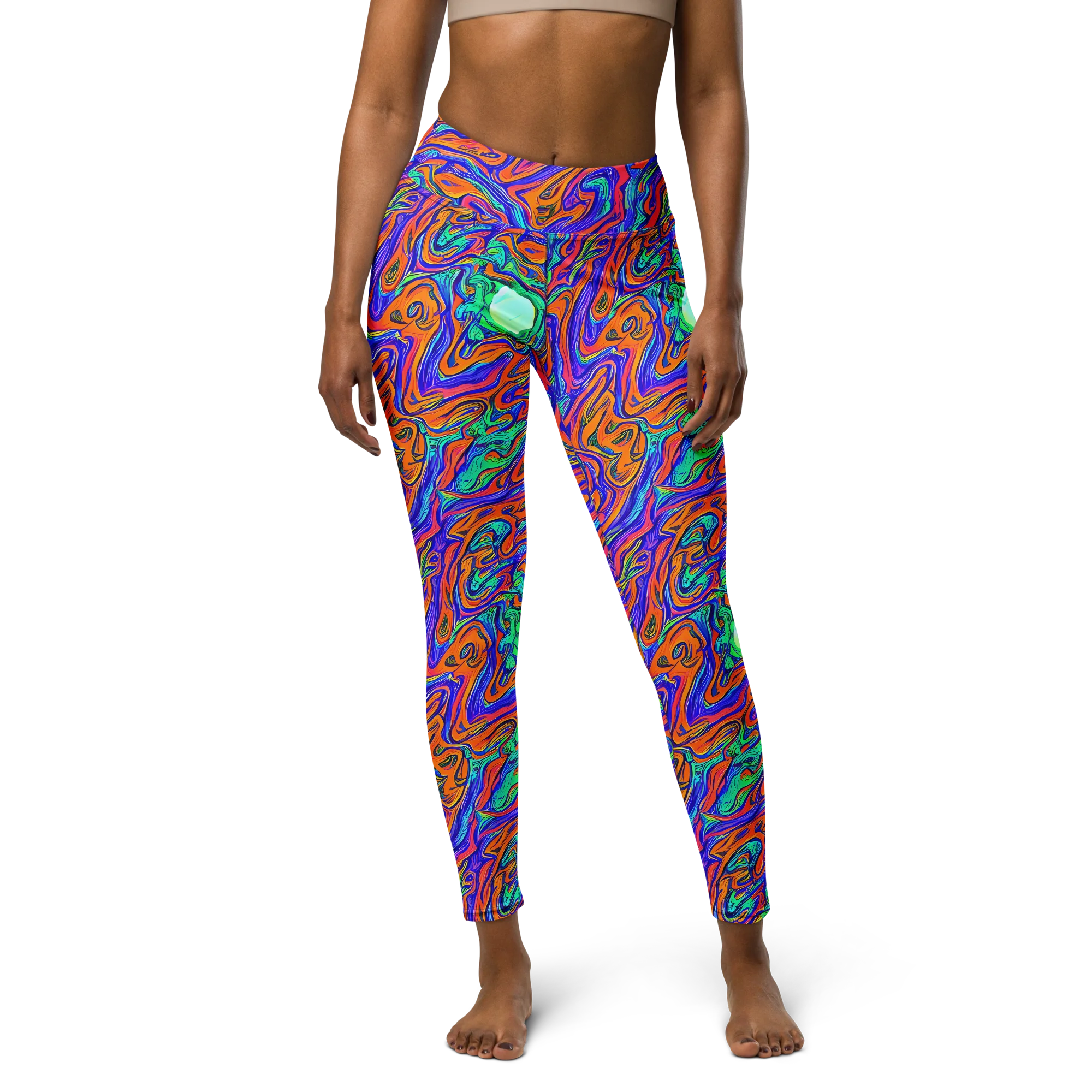 Vivid Melt on Yoga Leggings — Front