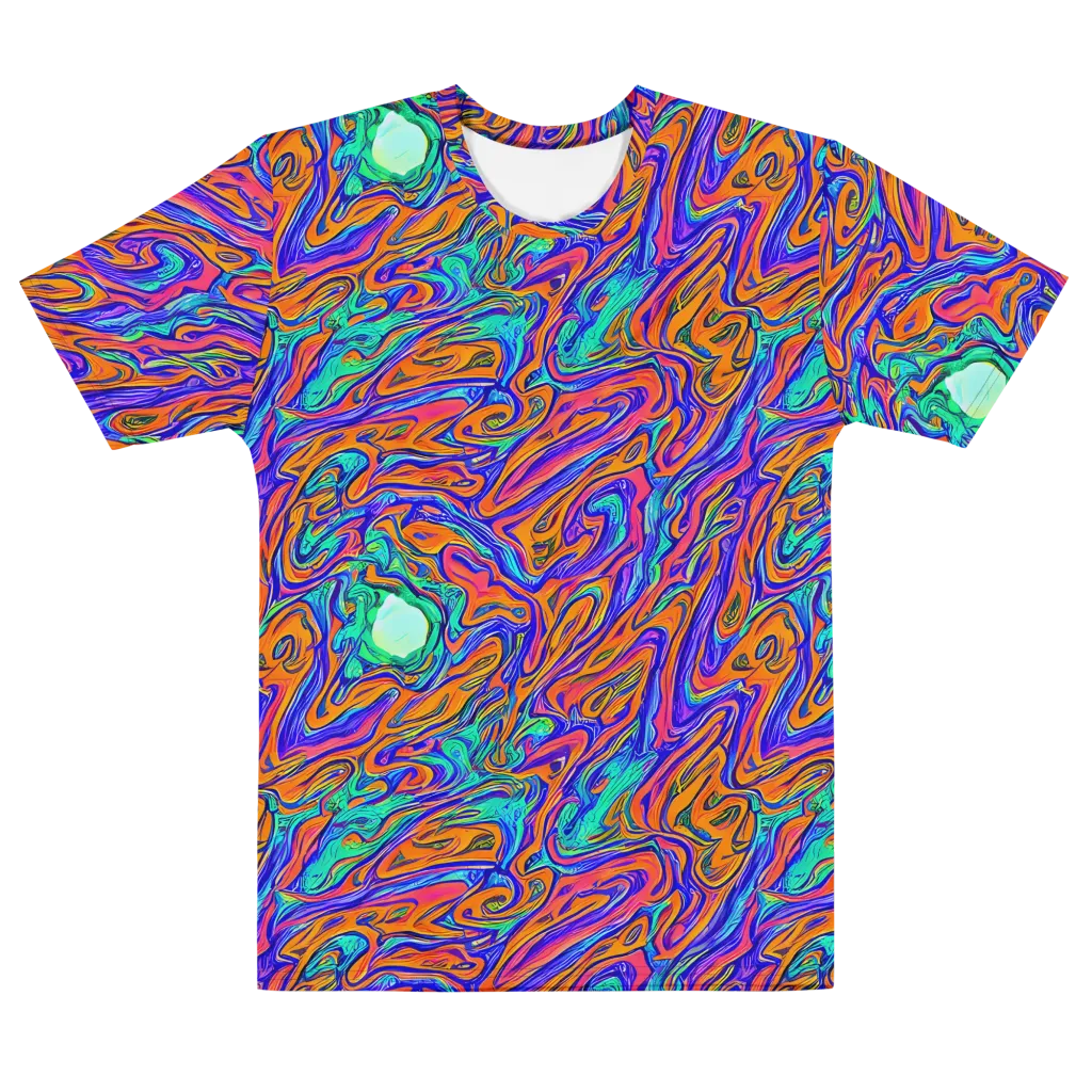 Vivid Melt on Men's Cotton Crew Neck T-Shirt — Front