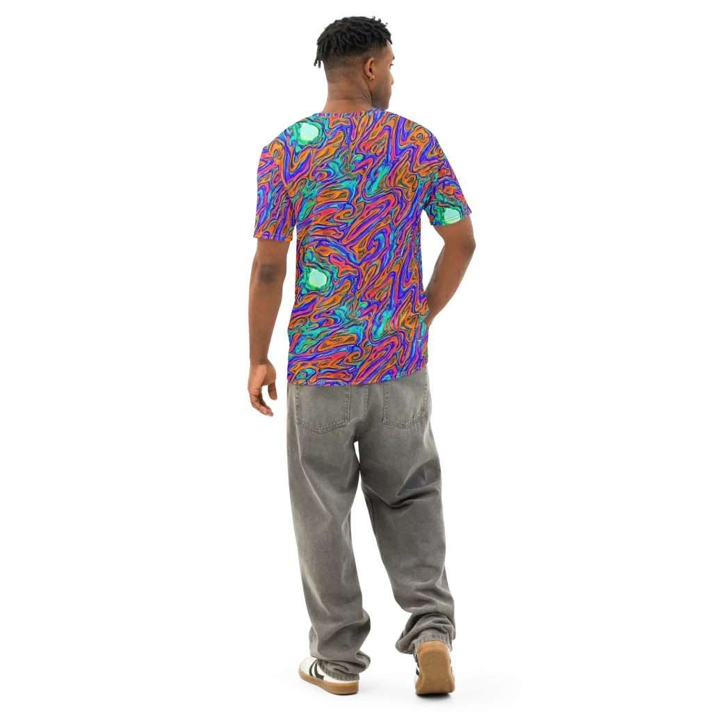 Vivid Melt on Men's Cotton Crew Neck T-Shirt — Back