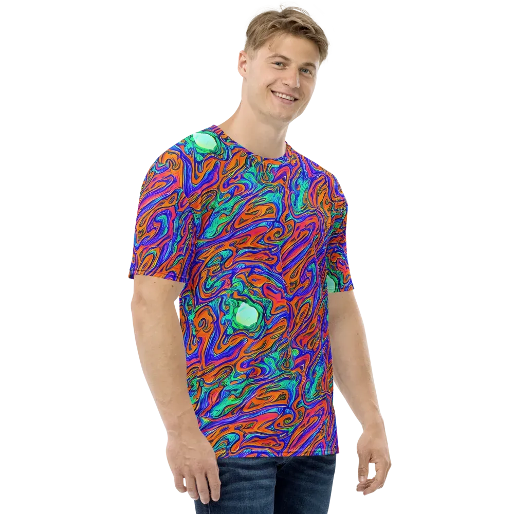Vivid Melt on Men's Crew Neck T-Shirt — Right
