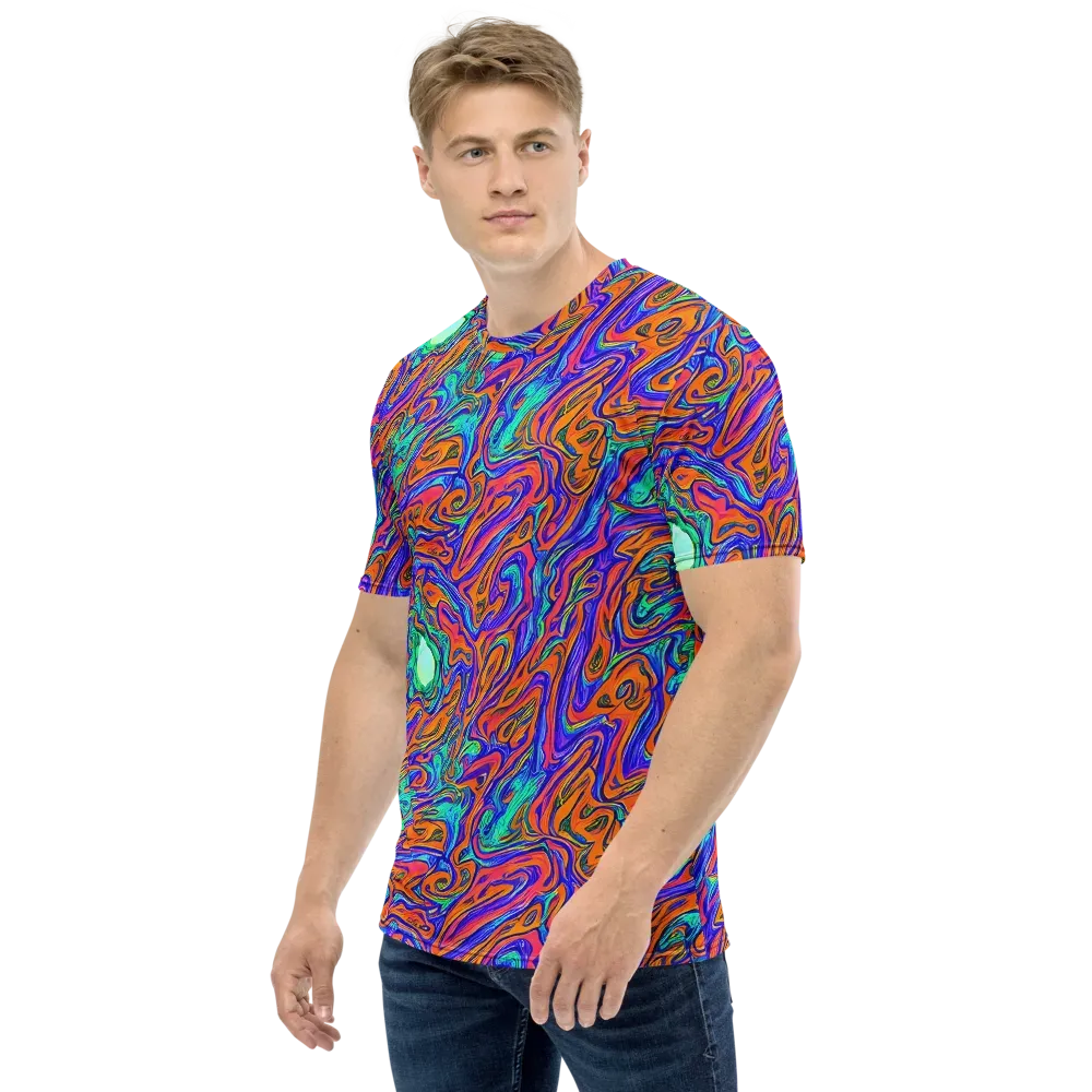 Vivid Melt on Men's Crew Neck T-Shirt — Left