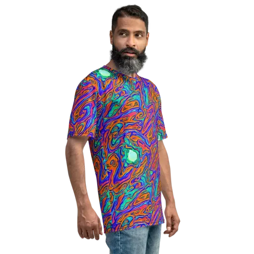 Vivid Melt on a Men's Crew Neck T-Shirt