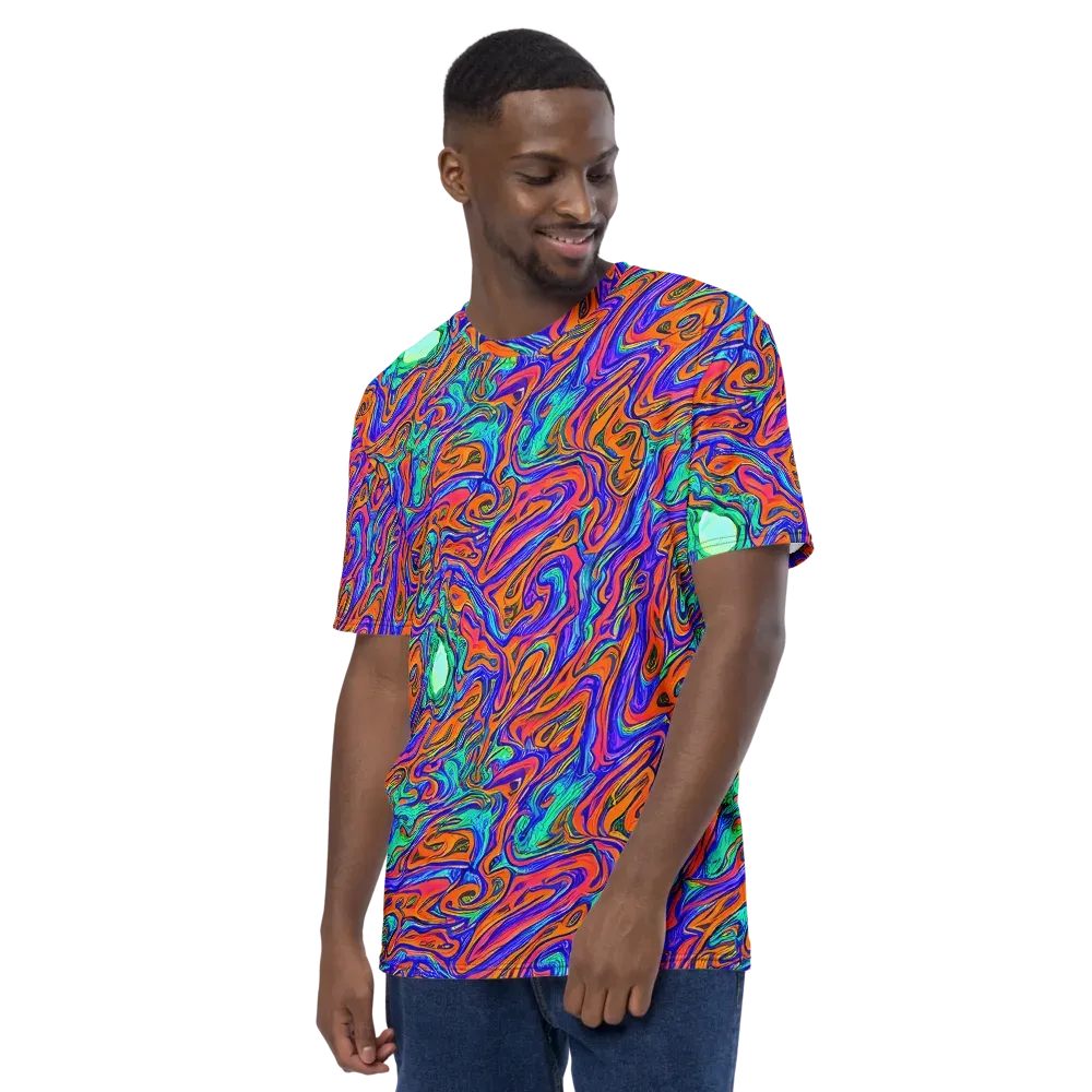 Vivid Melt on Men's Crew Neck T-Shirt — Left
