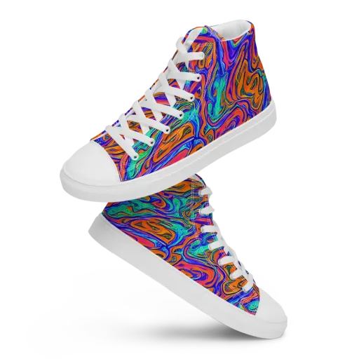 Vivid Melt on a Men's High Top Canvas Shoes