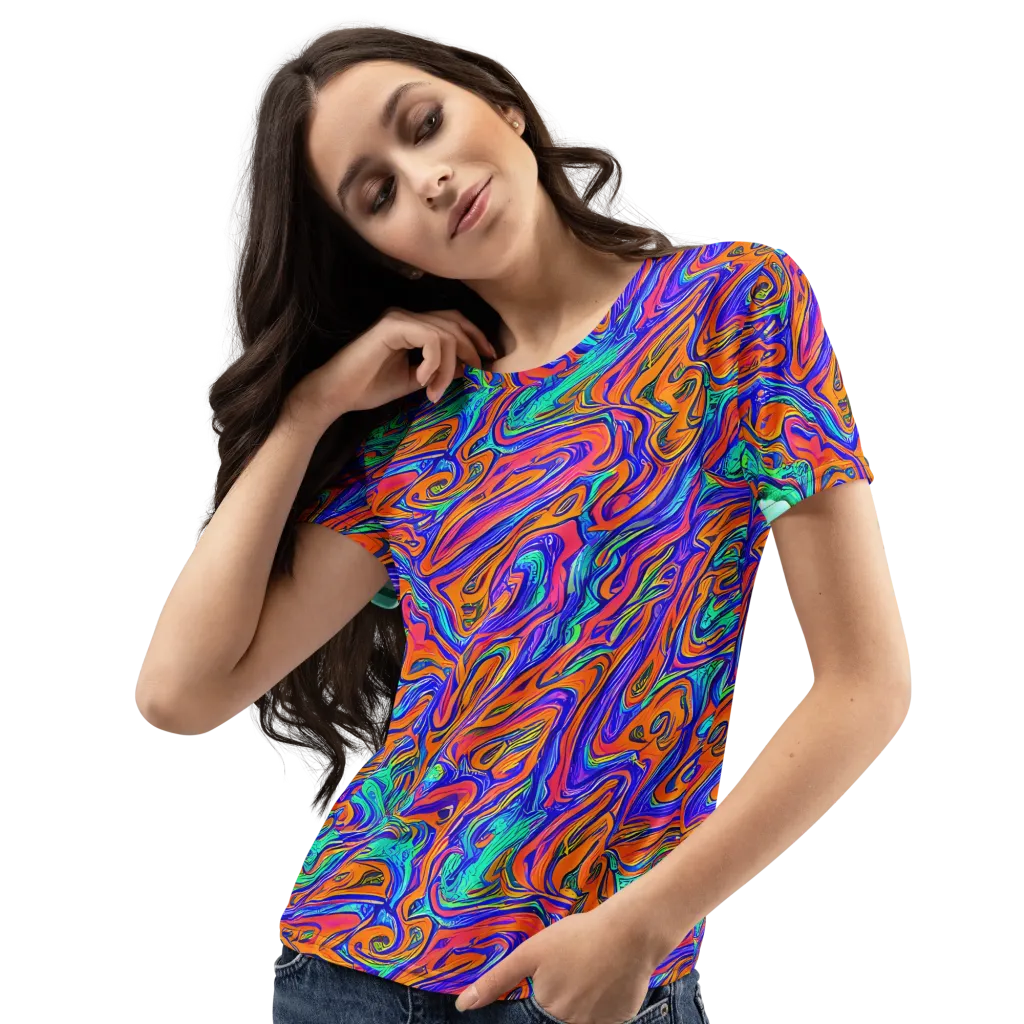 Vivid Melt on Women's Crew Neck T-Shirt — Left Front