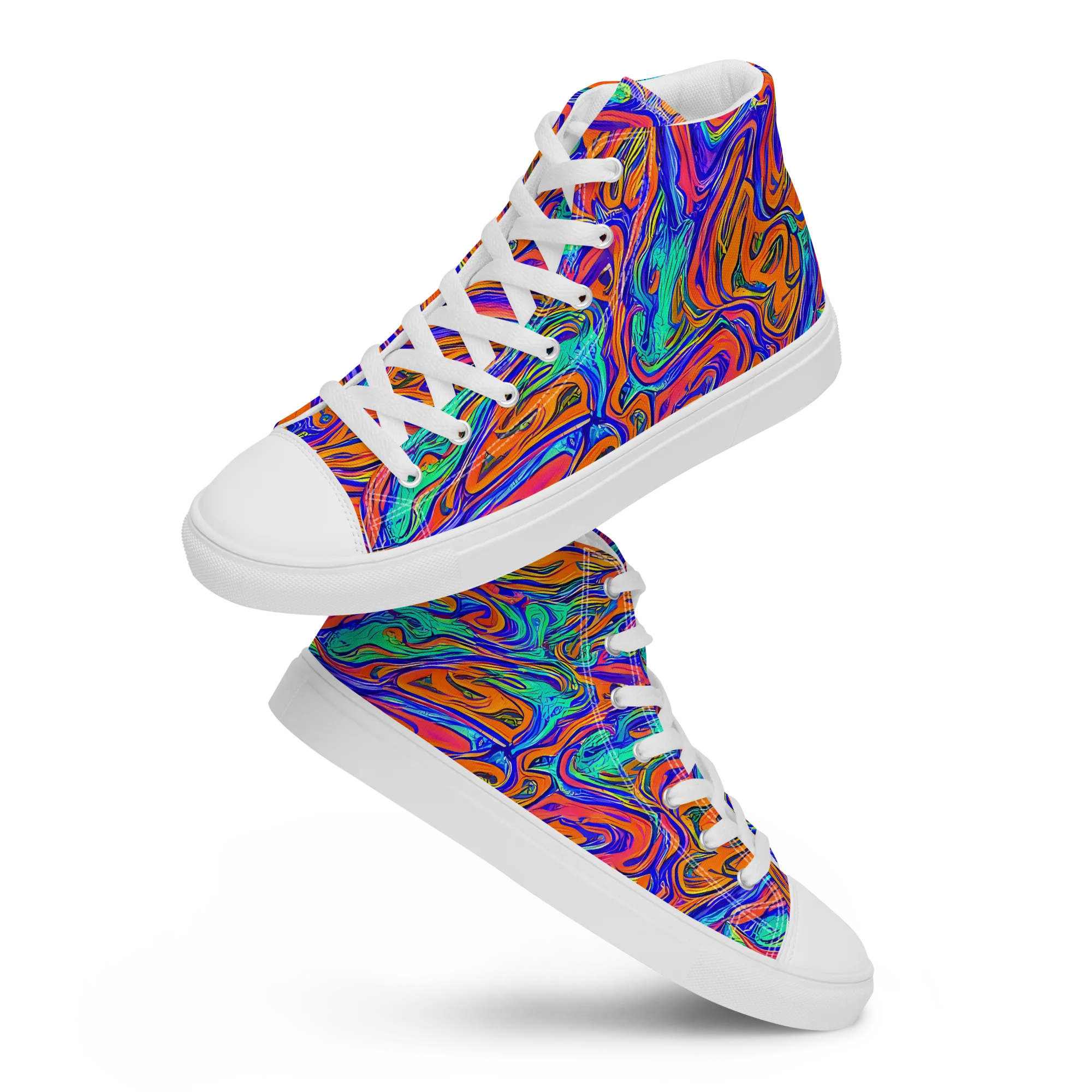 Vivid Melt on Women's High Top Canvas Shoes — Front