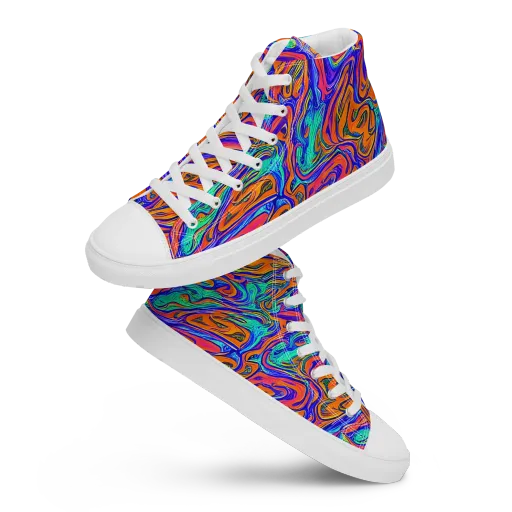 Vivid Melt on a Women's High Top Canvas Shoes