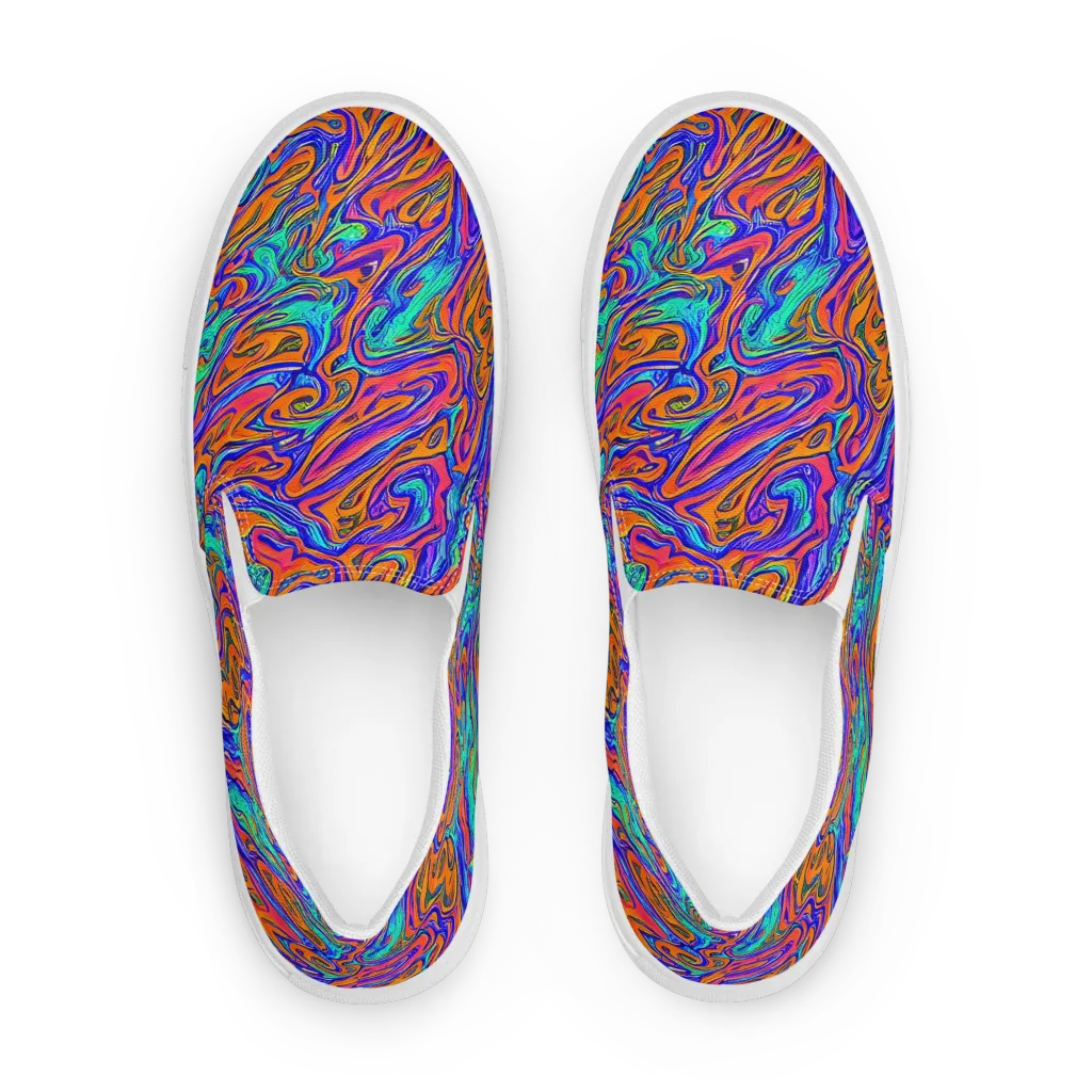 Vivid Melt on Men's Slip-On Canvas Shoes — Front