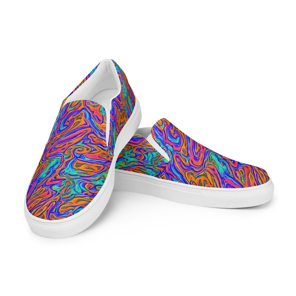 Vivid Melt on Men's Slip-On Canvas Shoes — Left Front