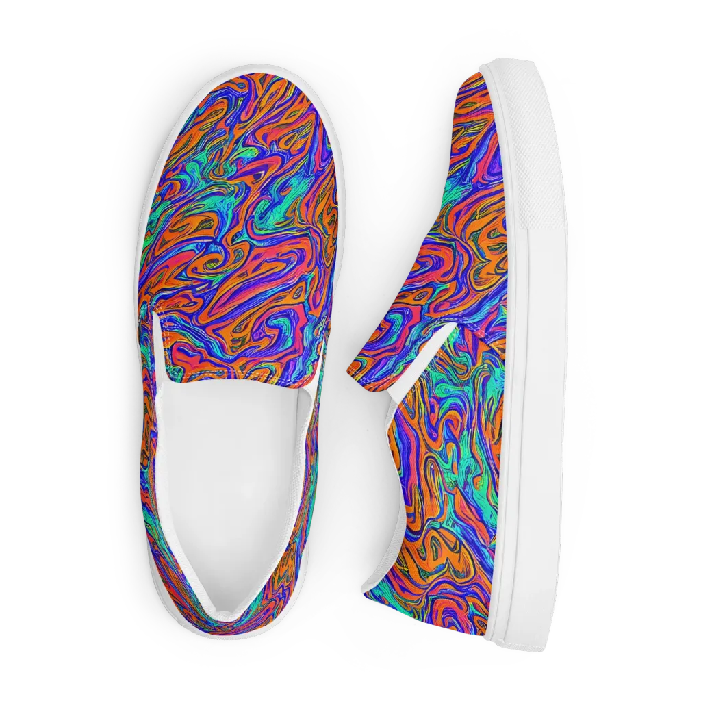 Vivid Melt on Men's Slip-On Canvas Shoes — Front