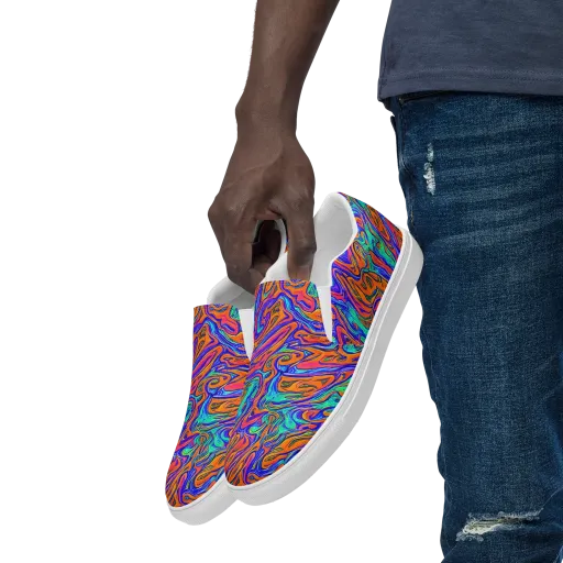 Vivid Melt on a Men's Slip-On Canvas Shoes