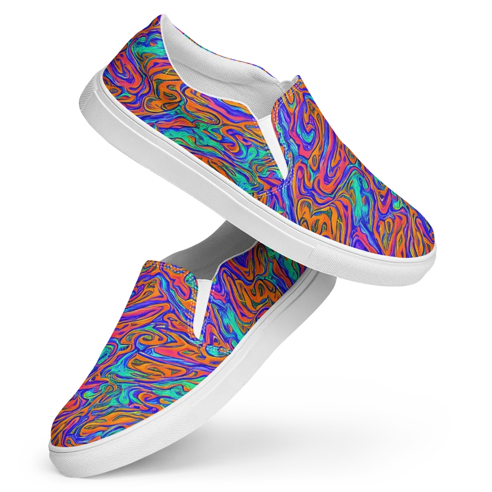 Vivid Melt on Women's Slip-On Canvas Shoes — Front