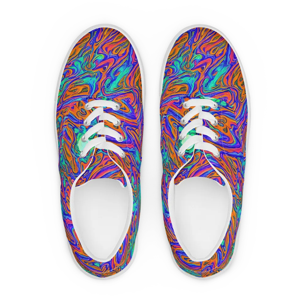 Vivid Melt on Men's Lace-Up Canvas Shoes — Front