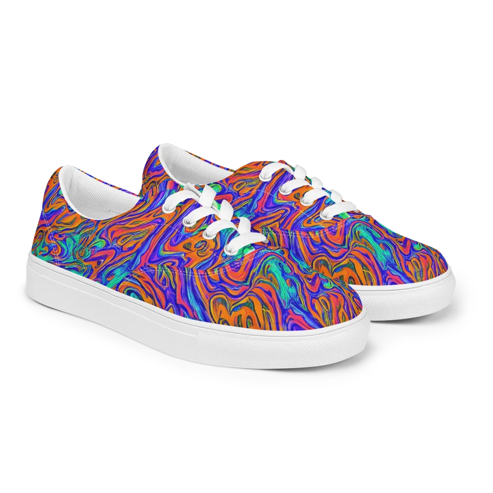 Vivid Melt on Men's Lace-Up Canvas Shoes — Right Front