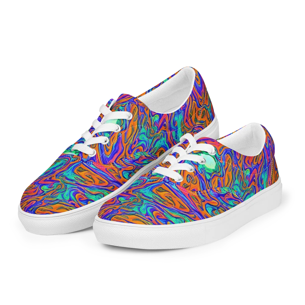 Vivid Melt on Men's Lace-Up Canvas Shoes — Left Front
