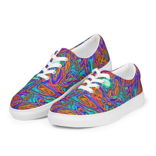 Vivid Melt on a Men's Lace-Up Canvas Shoes