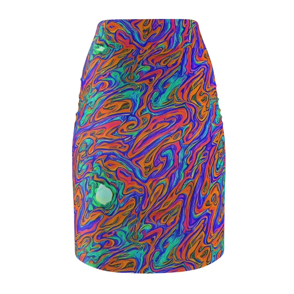 Vivid Melt on Pencil Skirt — Back