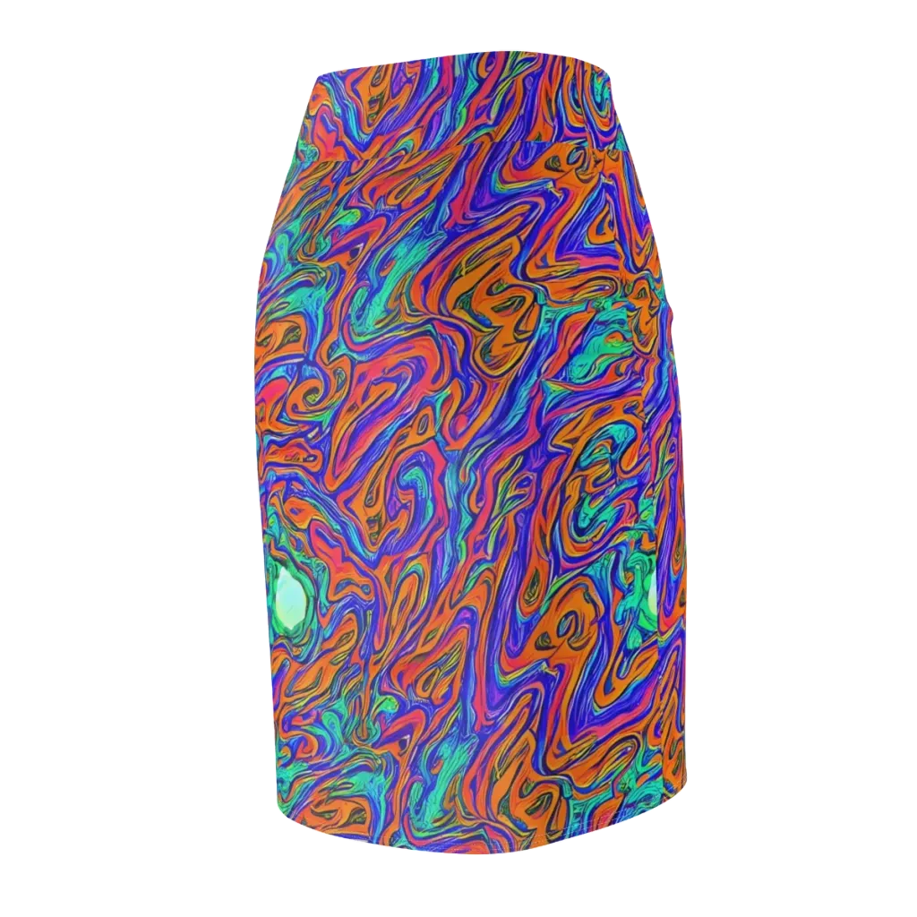 Vivid Melt on Pencil Skirt — Back Side