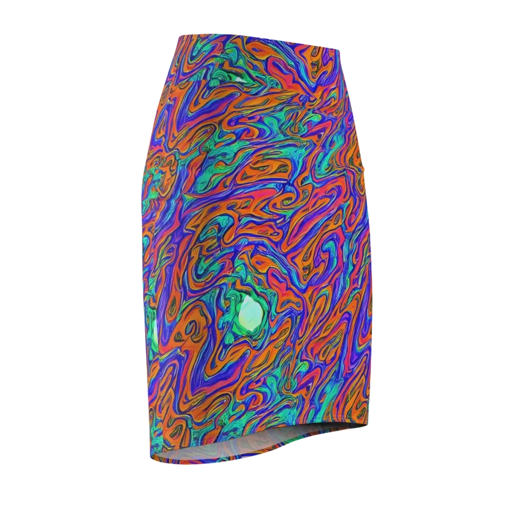 Vivid Melt on Pencil Skirt — Front Side